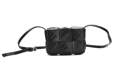 FILA MIHARA Collaboration Minimalist Fashion Pu Cell Phone Pouch, Crossbody Bag Extra Small Women's Jet Black