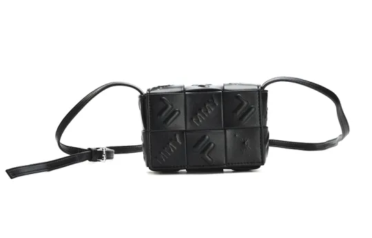 FILA MIHARA Collaboration Minimalist Fashion Pu Cell Phone Pouch, Crossbody Bag Extra Small Women's Jet Black