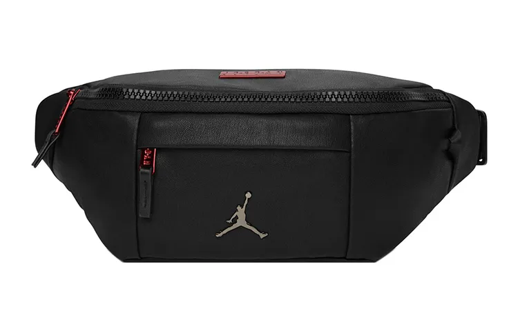 Jordan Polyurethane Crossbody Bag, Fanny Pack Regular Unisex Black