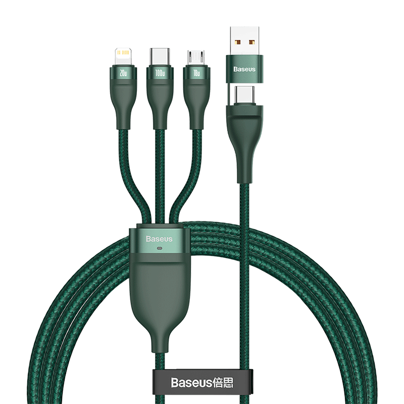 Baseus Baseus All-in-One Flash Series Two-to-Three Fast Charging Data Cable Charging Cable U+C to M+L+T 100W 1.2m Data Cable