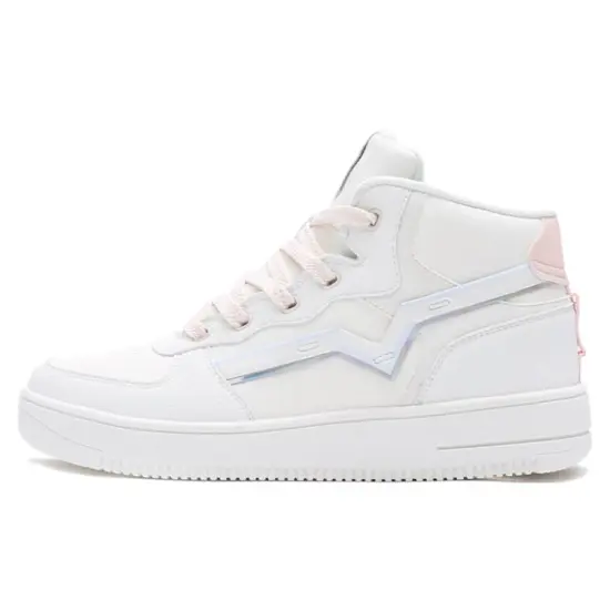Erke Skateboard Shoes Women's High-Top Ivory/Light Gray Blue