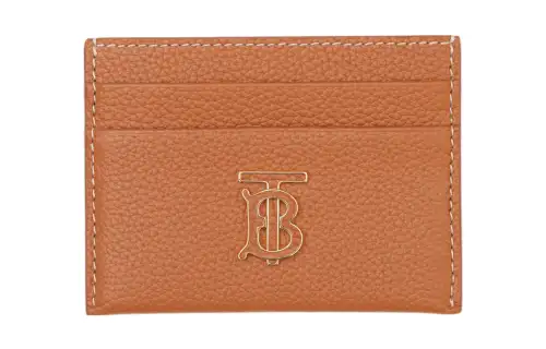 Burberry Calfskin Card Holder Women's Warm Red Brown