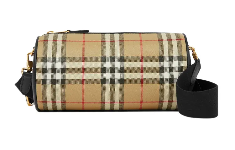 Burberry Calfskin Trim Barrel Shaped Bag, Crossbody Bag, Shoulder Bag Women's