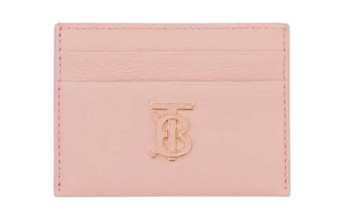 Burberry Grain Calfskin Card Holder Women's Dark Pink