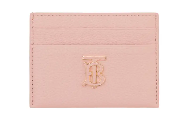 Burberry Grain Calfskin Card Holder Women's Dark Pink