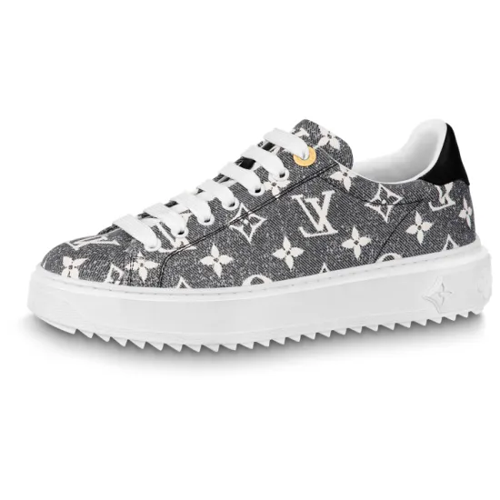 LOUIS VUITTON Time Out Sneakers 'Grey Denim Monogram' Women's