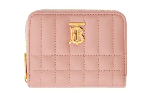Burberry Lola Bag Quilting Lambskin Wallet Small Women's Dark Pink