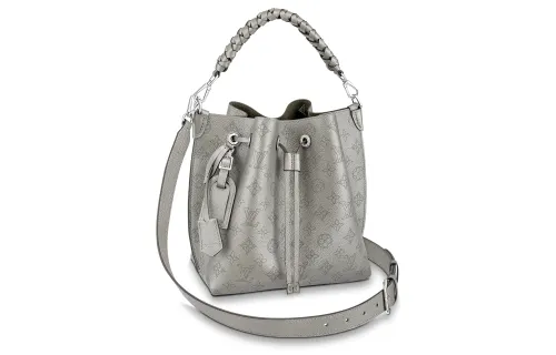 LOUIS VUITTON Calfskin Bucket Bag, Handbag, Shoulder Bag, Crossbody Bag Women's Gray