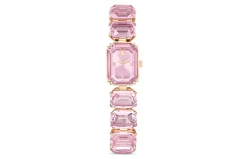 Swarovski Swarovski, quartz watch strap stainless steel, fuchsia dial, fashionable bracelet, quartz mechanism