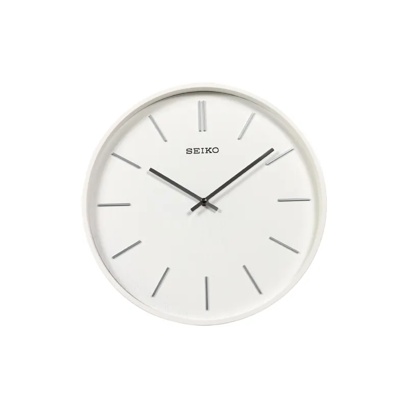 SEIKO Seiko Japanese style simple silent living room bedroom Nordic solid wood Mechanical type - quartz movement wall clock same style for men and women white QXA765W