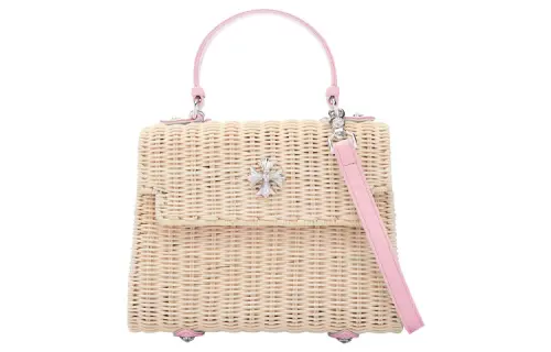 Chrome Hearts Wicker Shoulder Bag, Crossbody Bag, Handbag Women's Pink