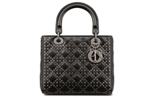 DIOR Lady Dior Lambskin Handbag Shoulder Bag, Crossbody Bag, Handbag Medium Women's Black