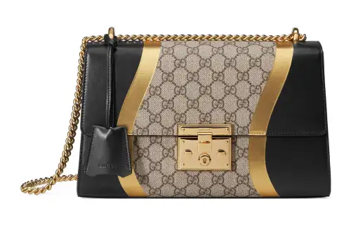 GUCCI Padlock Canvas With Leather Box Bag, Crossbody Bag, Shoulder Bag Medium Women's