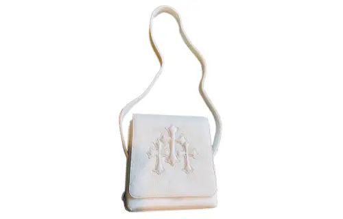 Chrome Hearts Leather Crossbody Bag, Shoulder Bag Women's White