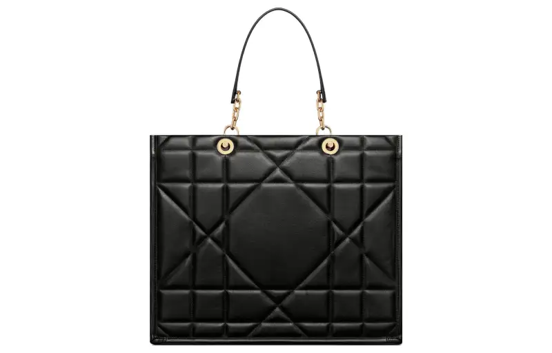 DIOR Calfskin Tote Bag, Shopping Bag, Shoulder Bag, Handbag Large Women's Black