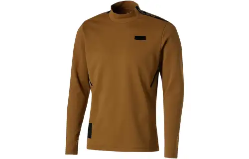 PUMA T Shirts Men's Light Brown Stand Collar Moderate Straight Fit
