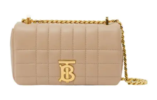 Burberry Lola Bag Lambskin Shoulder Bag, Crossbody Bag Mini Women's Oats Beige