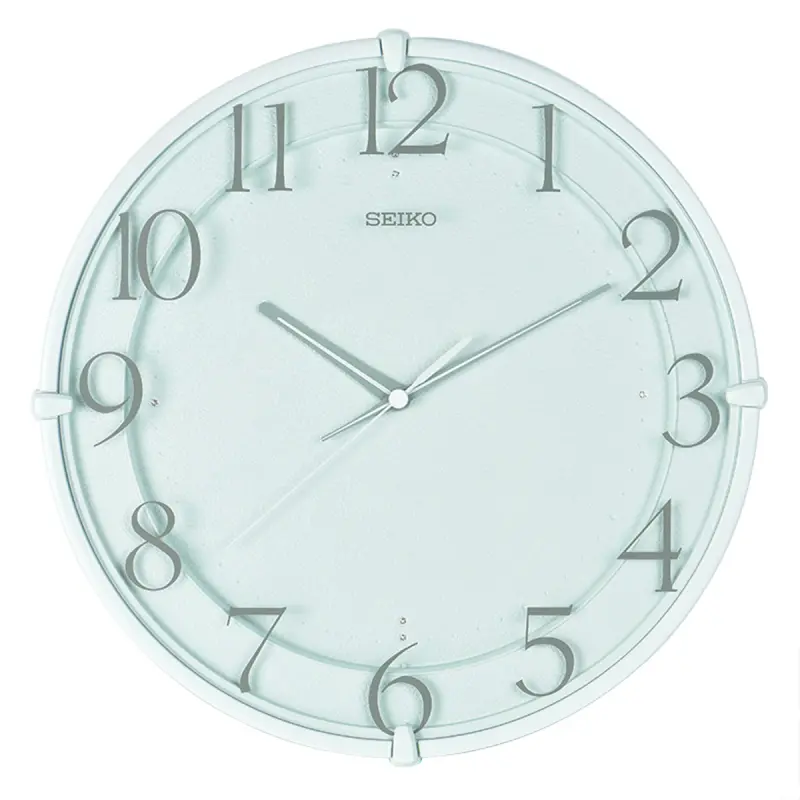 SEIKO Seiko 12-inch clock simple clock living room fashion simple silent bedroom quartz quartz movement polyester plastic case wall clock men and women same style green