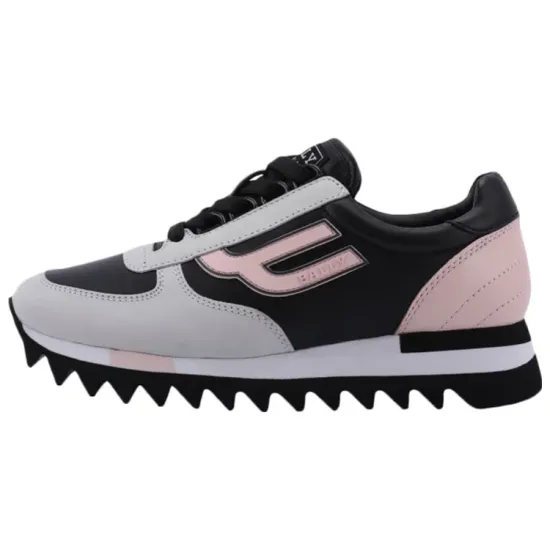 BALLY Casual Shoes Women's Low-Top Gray Black/Pink