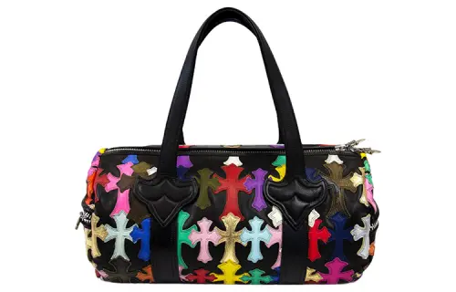 Chrome Hearts Leather Cylinder Bag, One Shoulder Handbag Mini Women's Black