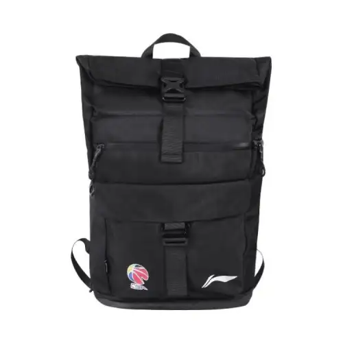 Li Ning Sports Basketball Collection Polyester Backpack Large Unisex Black