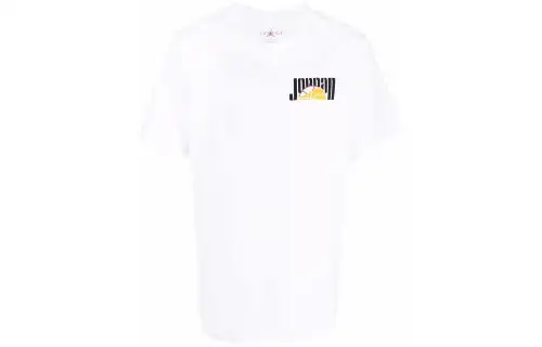 Jordan T Shirts Men's White Crew Neck Moderate Straight Fit