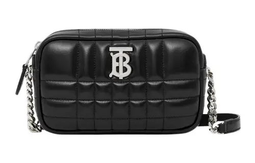 Burberry Quilted Leather Mini Lola Camera Bag Black/Silver tone