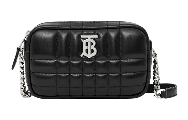Burberry Quilted Leather Mini Lola Camera Bag Black/Silver tone