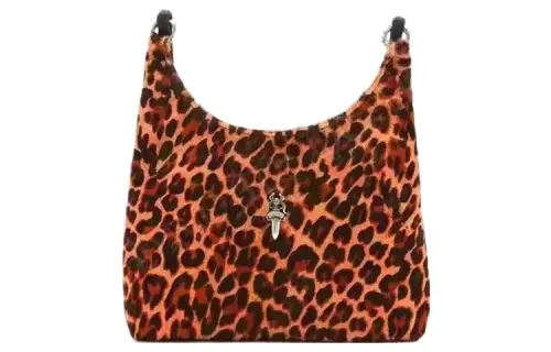 Chrome Hearts Leopard Print Shoulder Bag, Handbag, Shoulder Bag Women's Orange Brown