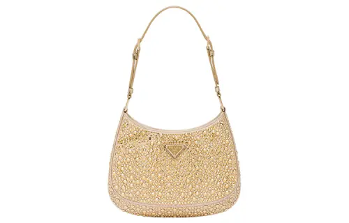 PRADA Cleo Fabric Shoulder Bag, Handbag, Shoulder Bag Women's Gold