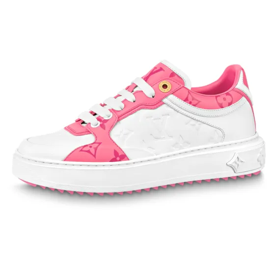 LOUIS VUITTON Time Out Sneakers 'White And Pink Monogram' Women's