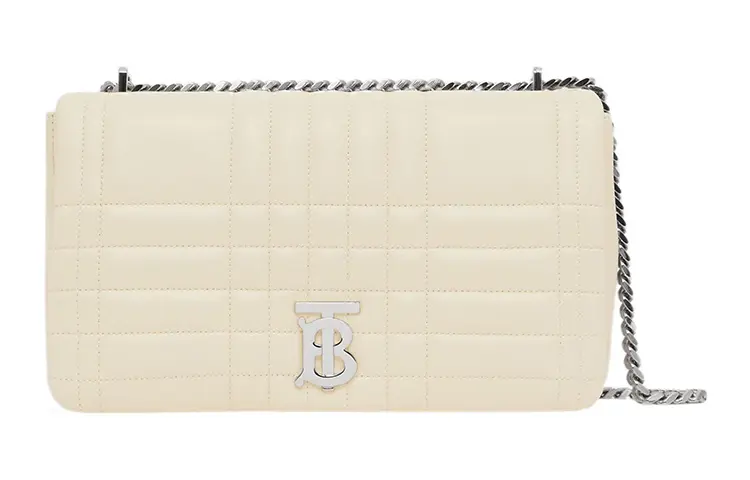 Burberry Lola Bag Lambskin Crossbody Bag, Shoulder Bag Women's White