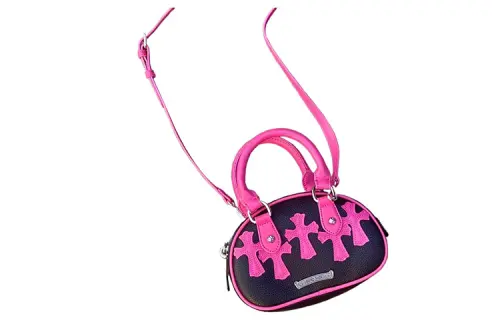 Chrome Hearts Leather Bowling Bag, Shoulder Bag, Crossbody Bag, Handbag Mini Women's Black/Multicolor