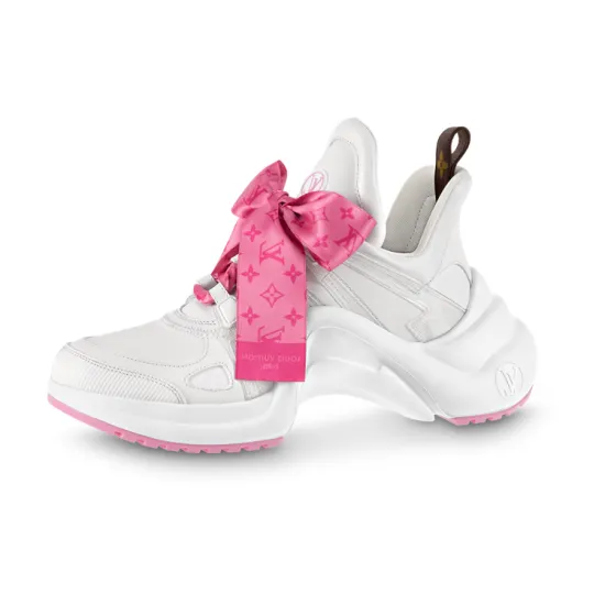 LOUIS VUITTON Archlight 1.0 Sneakers 'White With Pink Monogram Ribbon' Women's