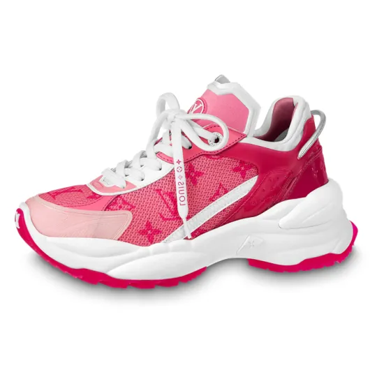 LOUIS VUITTON Run 55 Sneakers 'Hot Pink Monogram' Women's