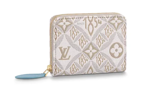 LOUIS VUITTON Zippy Coin Purse Cruise 22 Ecru Beige/Blue