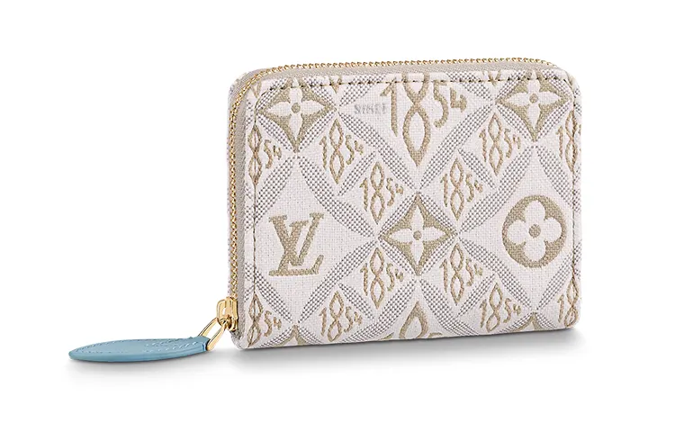 LOUIS VUITTON Zippy Coin Purse Cruise 22 Ecru Beige/Blue