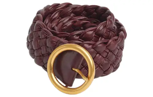 Bottega Veneta Woven Minimalist Fashion Pin Buckle Leather Belts Women's Width 4cm