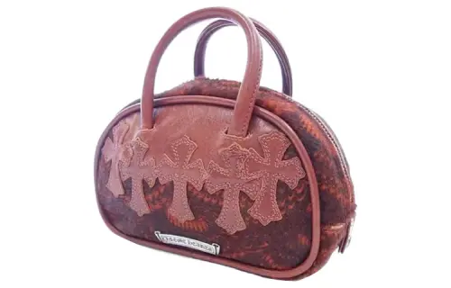 Chrome Hearts Suede Bowling Bag, Shoulder Bag, Crossbody Bag, Handbag Mini Women's Red