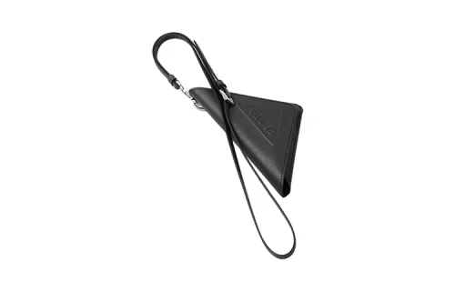 PRADA Leather Key Pouch Women's Black