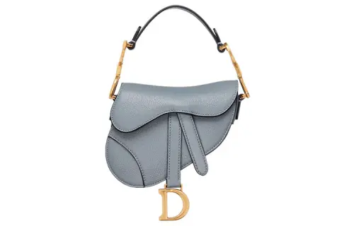 DIOR Saddle Sheepskin Saddle Bag, Shoulder Bag, Crossbody Bag, Handbag Extra Mini Women's Powder Blue/Haze Blue