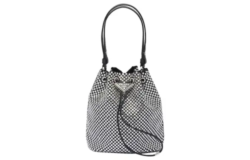 PRADA Fabric Bucket Bag, Shoulder Bag, Crossbody Bag, Handbag Mini Women's Black