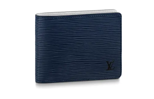 LOUIS VUITTON Multiple Epi Leather With Cow Leather Trim Wallet Men's Indigo