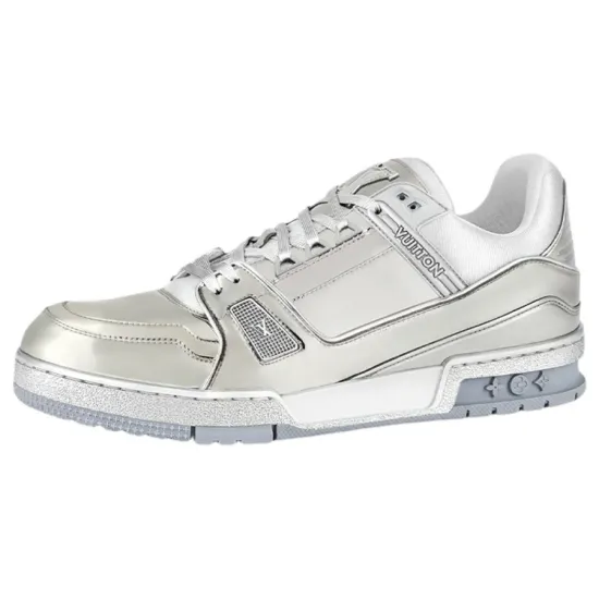 LOUIS VUITTON Trainer Silver White