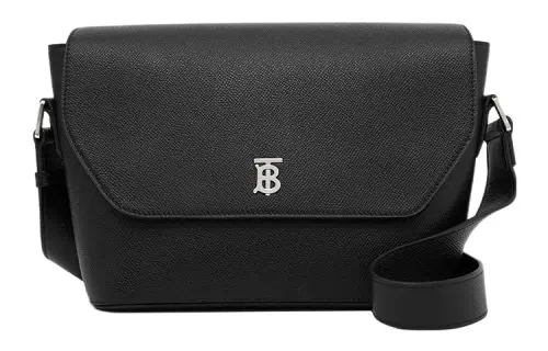 Burberry Calfskin Messenger Bag, Messenger Bag, Shoulder Bag, Crossbody Bag Small Men's Black