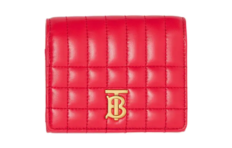 Burberry Lola Bag Lambskin With Leather Wallet Small Women's Bright Red