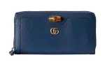 GUCCI Diana Leather Wallet Women's Blue