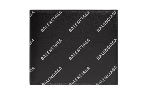 Balenciaga Cash Square Calfskin Wallet Men's Black