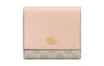 GUCCI GG Marmont Textured Leather With Canvas Wallet Small Women's Pink