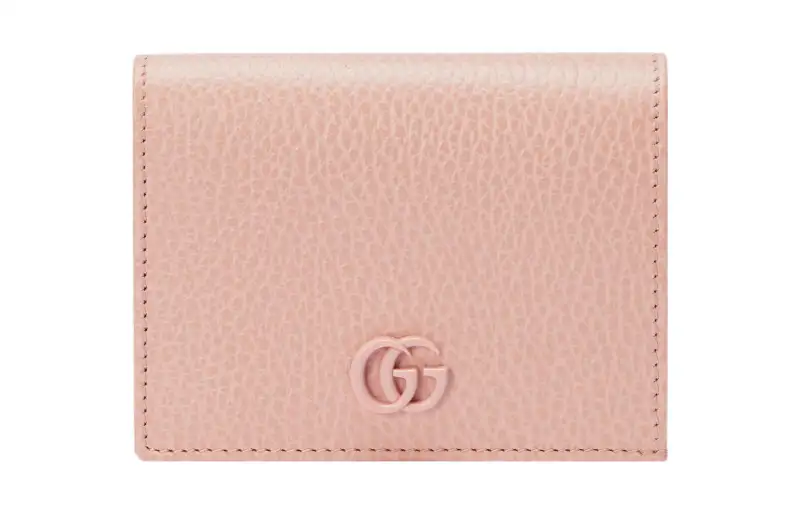 GUCCI GG Marmont Leather Wallet Women's Pink